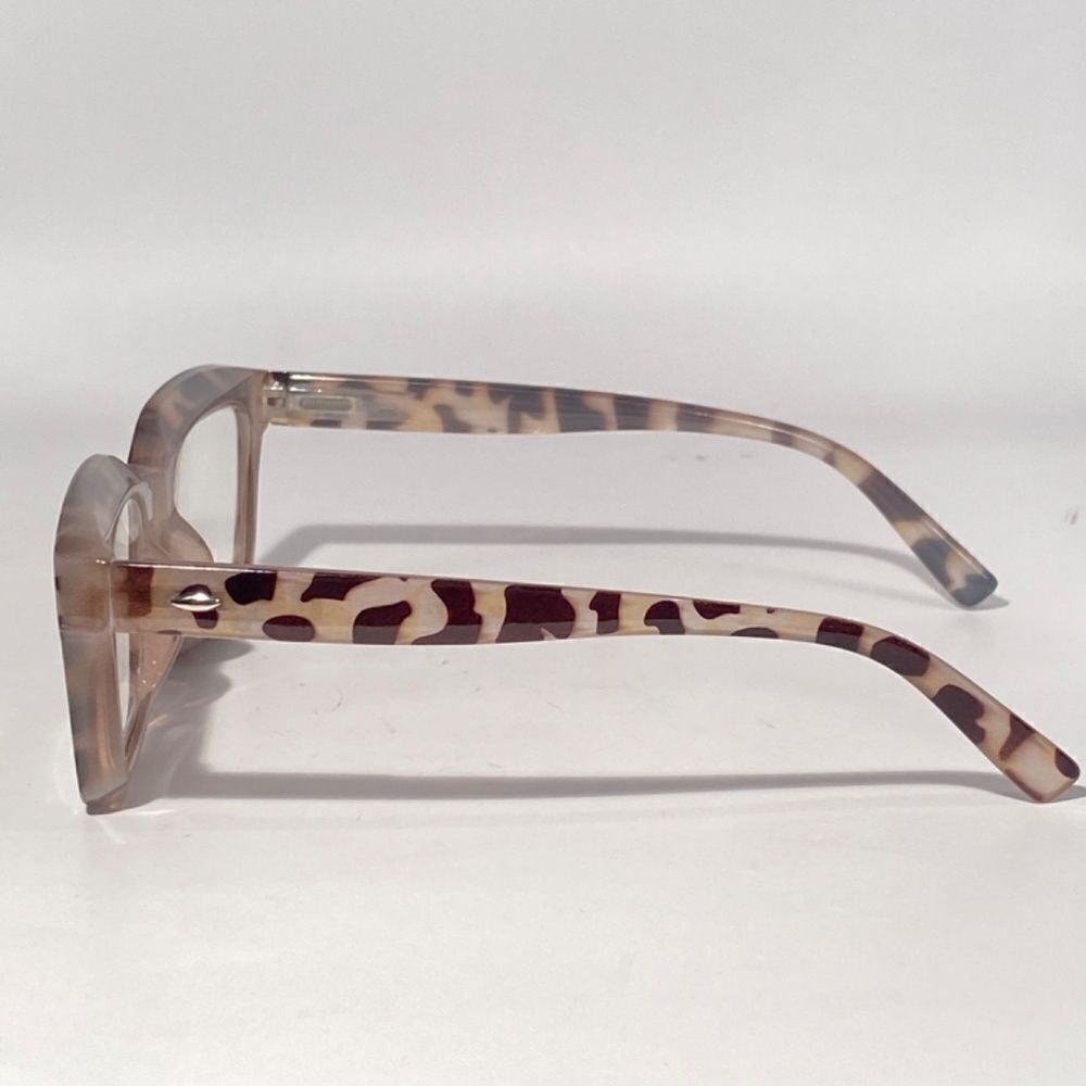1185 Claudia 1.25 Light Tortoise Oversize Reading Glasses Square Concave NWT - Picture 4 of 9